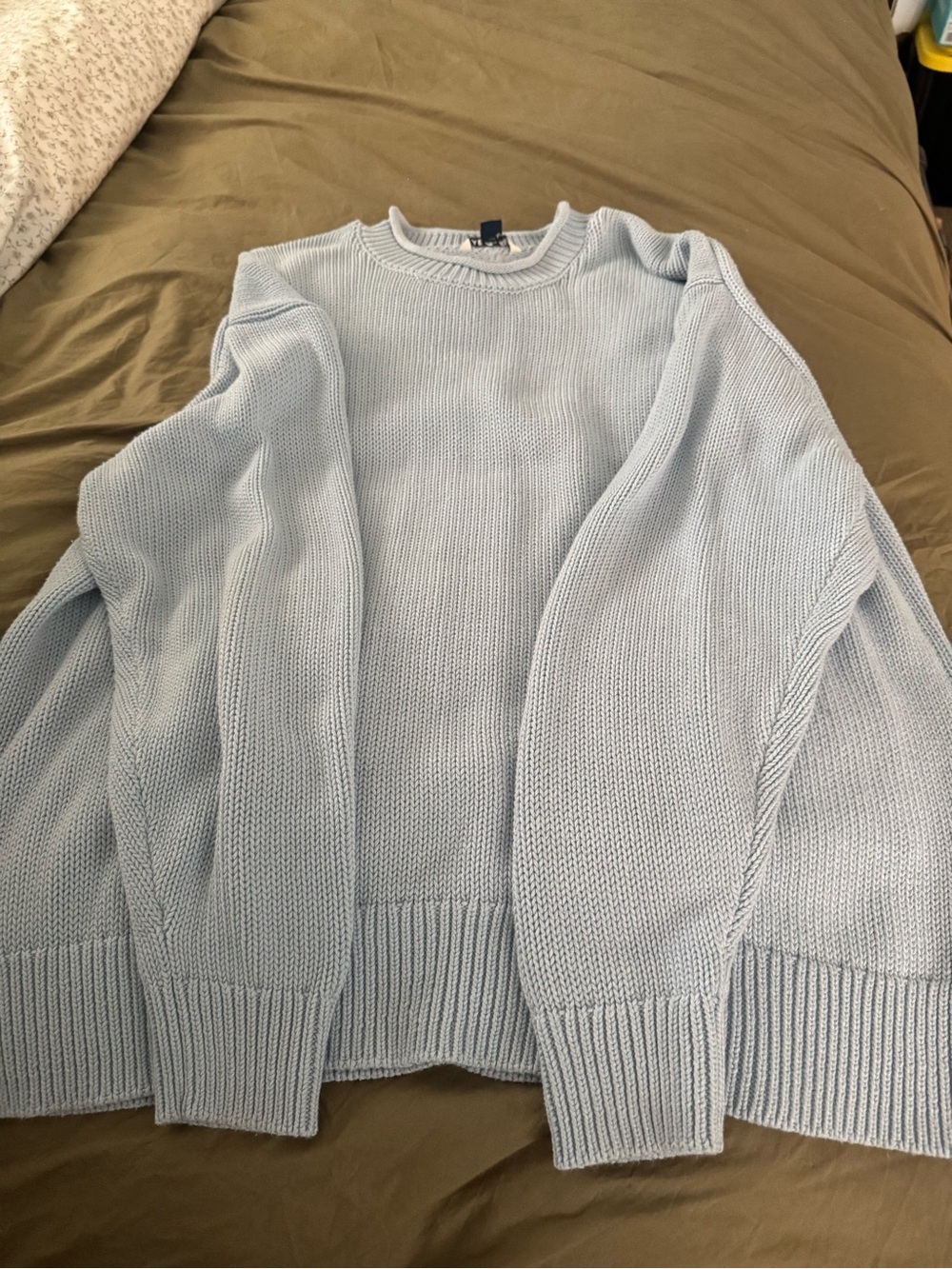 American Eagle Outfitters Light Blue Women's Knit Crewneck Sweater